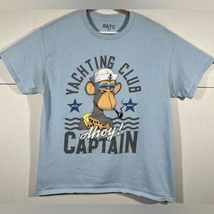 Bored Ape Yacht Club's NFT BAYC Ahoy Captain Graphic Tee Crew Short Sleeve Sz L